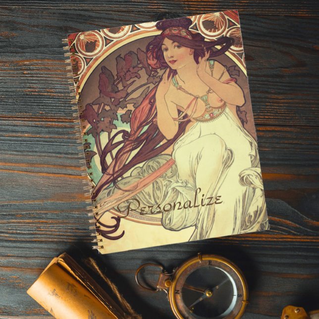 Cuaderno Art Nouveau Alphonse Mucha elegante mujer cosecha (Subido por el creador)