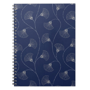 Cuaderno Art Nouveau floral crema índigo