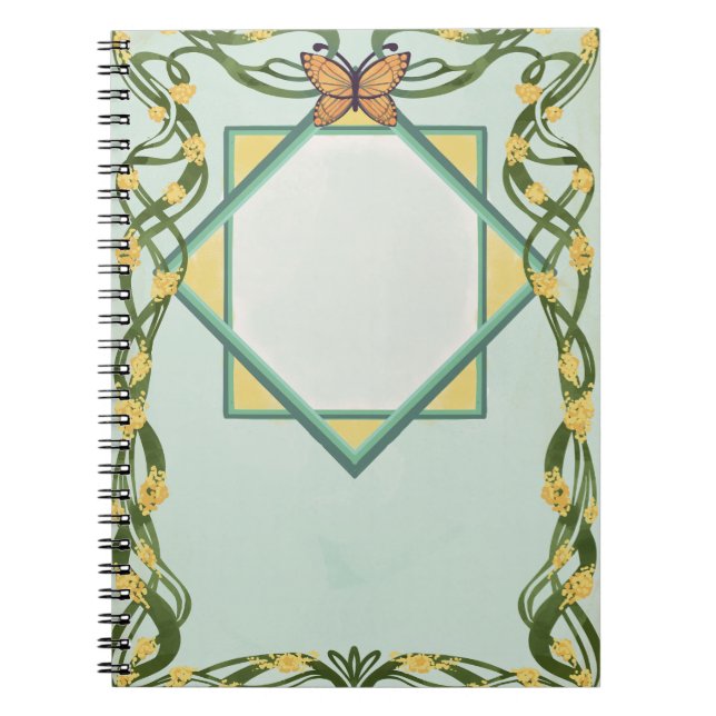 Cuaderno Art Nouveau Golden Mimosa Spiral Notebook (Frente)