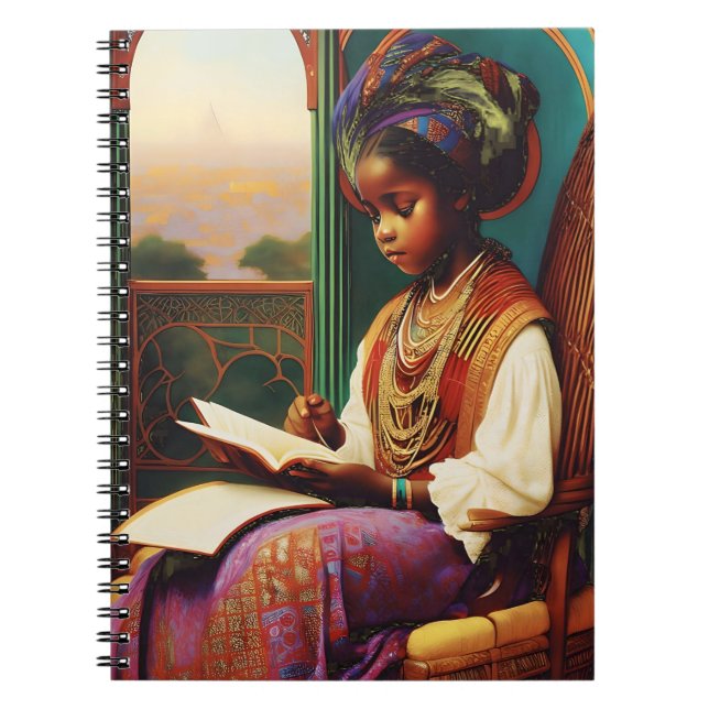 Cuaderno Art Nouveau - Lectura de Chica afroamericano (Frente)