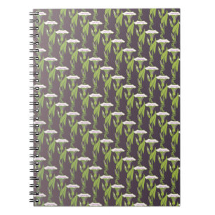 Cuaderno Art Nouveau oscuro Ipomoea con papel tapizado de f