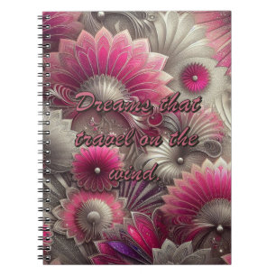 Cuaderno Art Nouveau Rosa Abanicos de Plata Sueños que Viaj