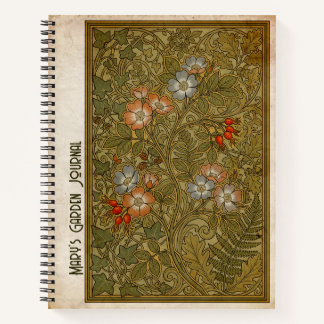 Cuaderno Art Nouveau Rosa Canina Botánico Vintage