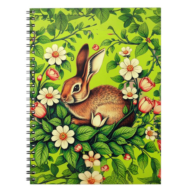 Cuaderno Art Nouveau Wild Rabbit and Flowers (Frente)