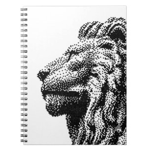 Cuaderno Arte a mano del pixel del estilo real del león C6