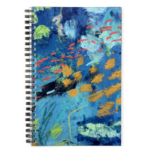 Arte abstracto azul escena del océano