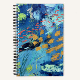 Cuaderno Arte abstracto azul escena del océano