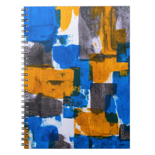 Cuaderno Arte abstracto azul, naranja y gris