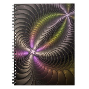 Cuaderno Arte abstracto brillante y alucinante de fractal 3