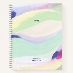 Cuaderno Arte abstracto colorido moderno con nombre persona