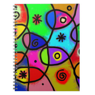 Cuaderno Arte abstracto colorido y de la diversión en el