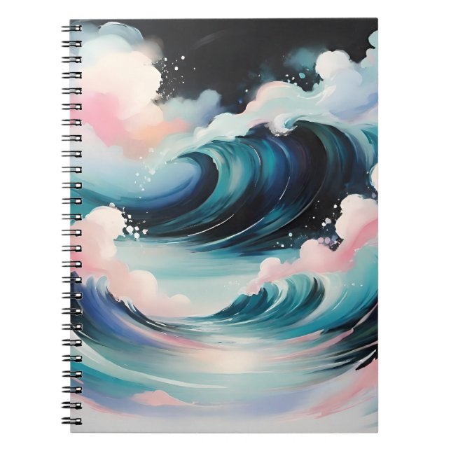 Cuaderno Arte abstracto con olas oceánicas (Frente)