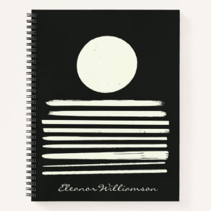 Cuaderno Arte abstracto contemporáneo de blanco negro perso