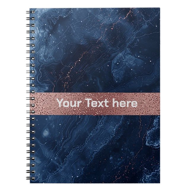Cuaderno Arte abstracto de canica azul con acentos de purpu (Frente)