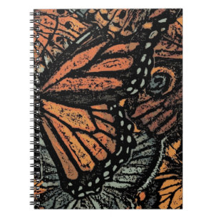 Cuaderno arte abstracto de fantasía de mariposa naranja