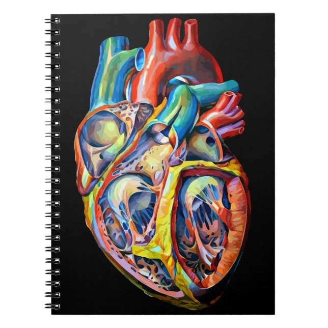 Cuaderno arte abstracto de la anatomía cardiaca humana (Frente)
