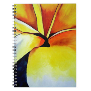 Cuaderno Arte abstracto de la flor tropical frangipani