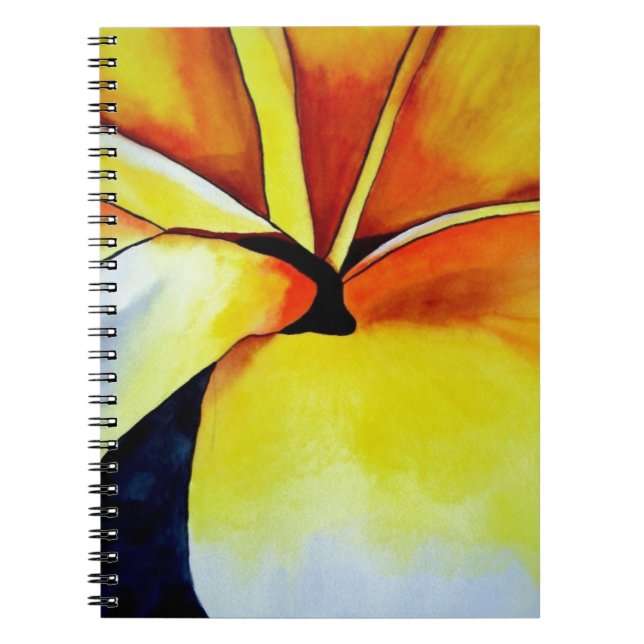 Cuaderno Arte abstracto de la flor tropical frangipani (Frente)