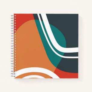 Cuaderno Arte abstracto de línea con colores retro