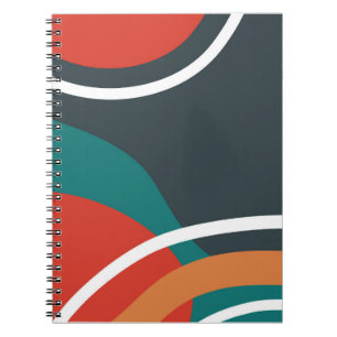 Cuaderno Arte abstracto de línea con colores retro
