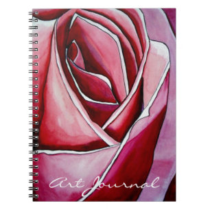 Cuaderno Arte abstracto de macroflor de rosa Rose acuarela