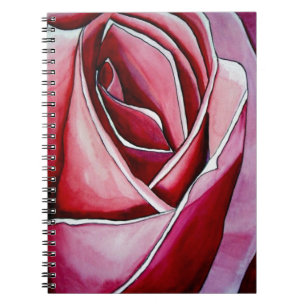 Cuaderno Arte abstracto de macroflor de rosa Rose acuarela