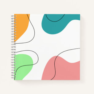 Cuaderno Arte abstracto de manchas de colores brillantes mi