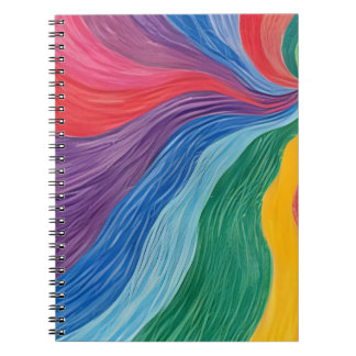 Cuaderno Arte abstracto de pared con remolino de arcoíris p
