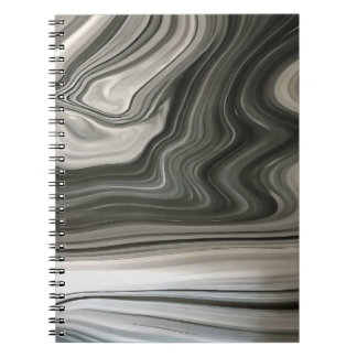 Cuaderno Arte abstracto de vertido acrílico monocromo gris