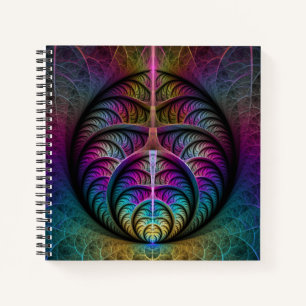 Cuaderno Arte abstracto fractal colorido alucinante