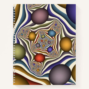 Cuaderno Arte abstracto fractal moderno colorido volando