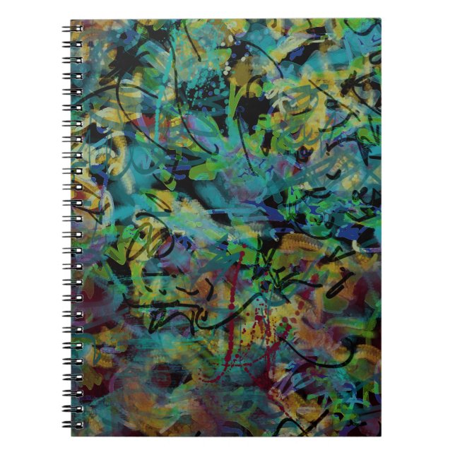 Cuaderno Arte abstracto garabateado multicolor (Frente)