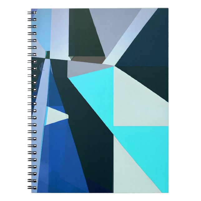Cuaderno Arte abstracto geométrico azul negrita (Frente)