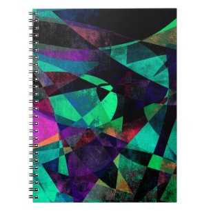 Cuaderno Arte abstracto geométrico, colorido, sucio