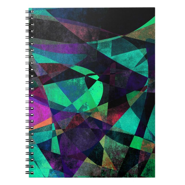 Cuaderno Arte abstracto geométrico, colorido, sucio (Frente)