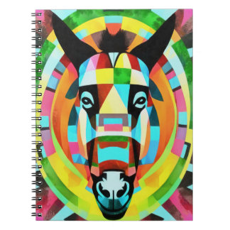 Cuaderno Arte abstracto geométrico de burro colorido