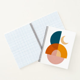 Cuaderno Arte abstracto geométrico moderno de luna en impre