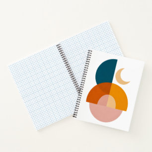Cuaderno Arte abstracto geométrico moderno de luna en impre