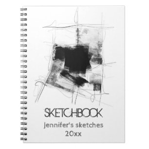 Cuaderno Arte abstracto mínimo en blanco y negro Nr112