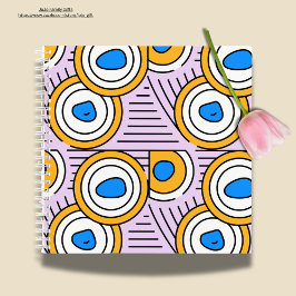 Cuaderno Arte abstracto moderno lindo en azul violeta