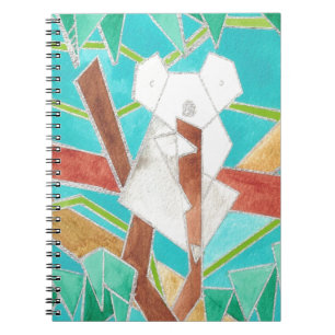 Cuaderno Arte abstracto original de koala en árbol