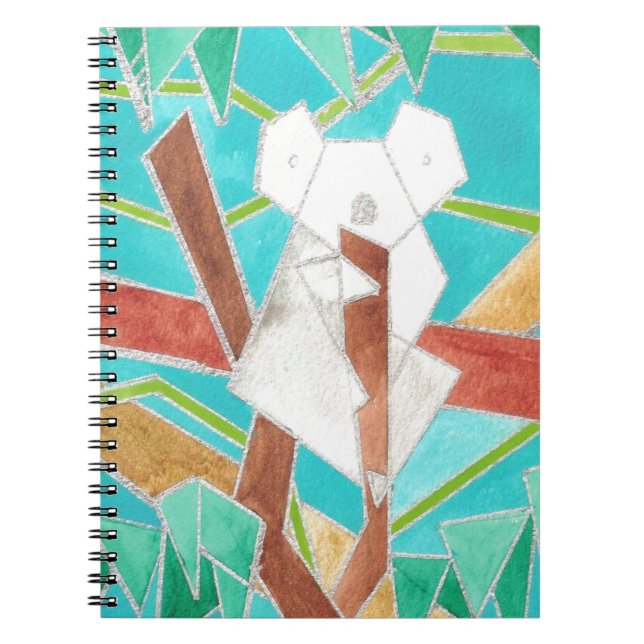 Cuaderno Arte abstracto original de koala en árbol (Frente)