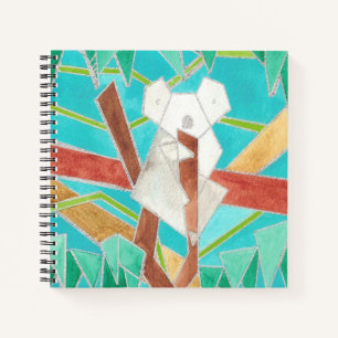 Cuaderno Arte abstracto original de koala en árbol