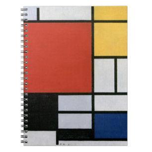 Cuaderno Arte abstracto rojo azul amarillo de Piet Mondrian