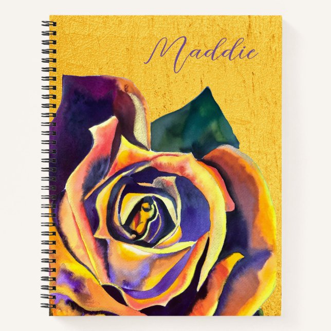 Cuaderno Arte acuarela de Rosa dorado (Anverso)