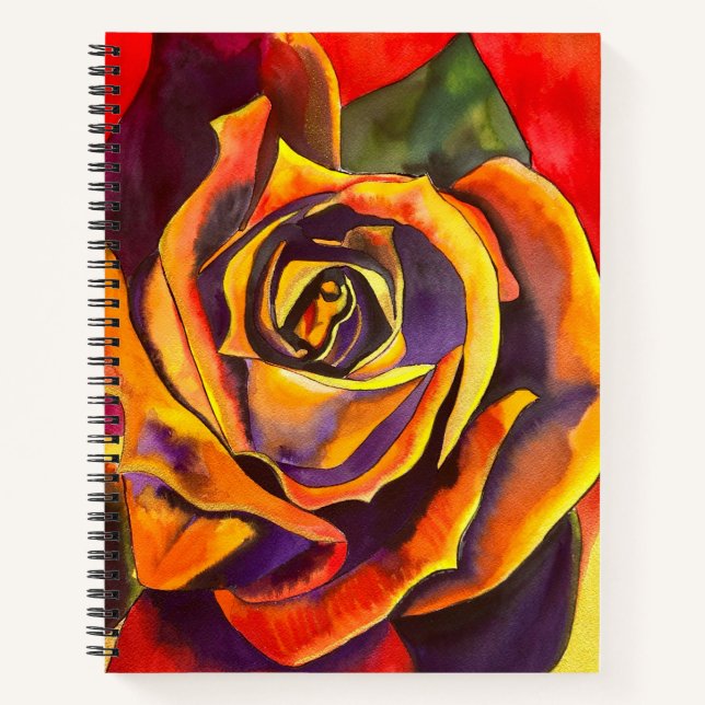 Cuaderno Arte acuarela de Rosa dorado (Anverso)