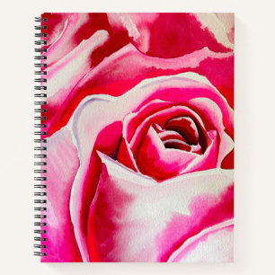 Cuaderno Arte acuarela de rosas rosadas