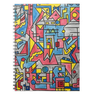Cuaderno Arte acuarela geométrico Bauhaus moderno del paisa