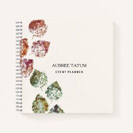 Cuaderno Arte Acuarela Rústico Hojas Caídas Otoño