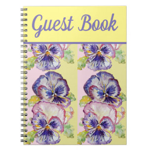 Cuaderno Arte acuático de color morado de la flor del libr